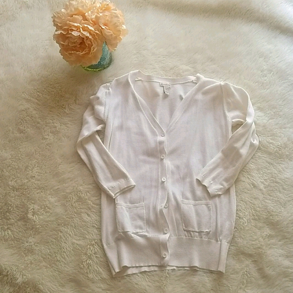 White button cardigan